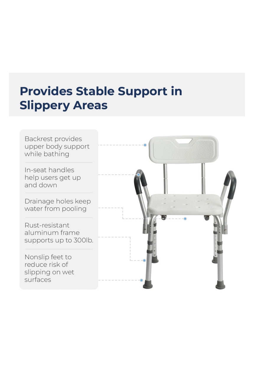 TRYCARE waterproof shower chair with backrest and armrests - photo 4