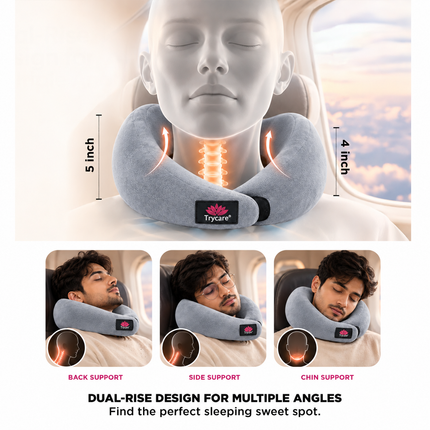 TRYCARE TravelEase travel neck pillow in ice grey - photo 3