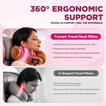 TRYCARE TravelEase travel neck pillow in saddle brown - photo 2