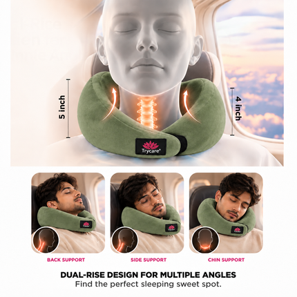 TRYCARE TravelEase travel neck pillow in sage green - photo 3