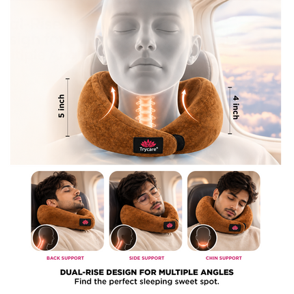 TRYCARE TravelEase travel neck pillow in saddle brown - photo 3