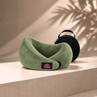 TRYCARE TravelEase memory foam travel neck pillow in sage green