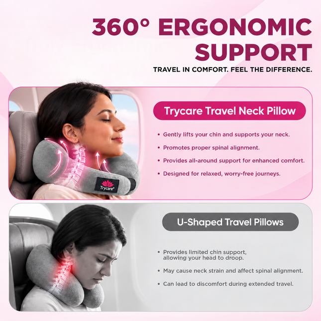 TRYCARE TravelEase travel neck pillow in ice grey - photo 2
